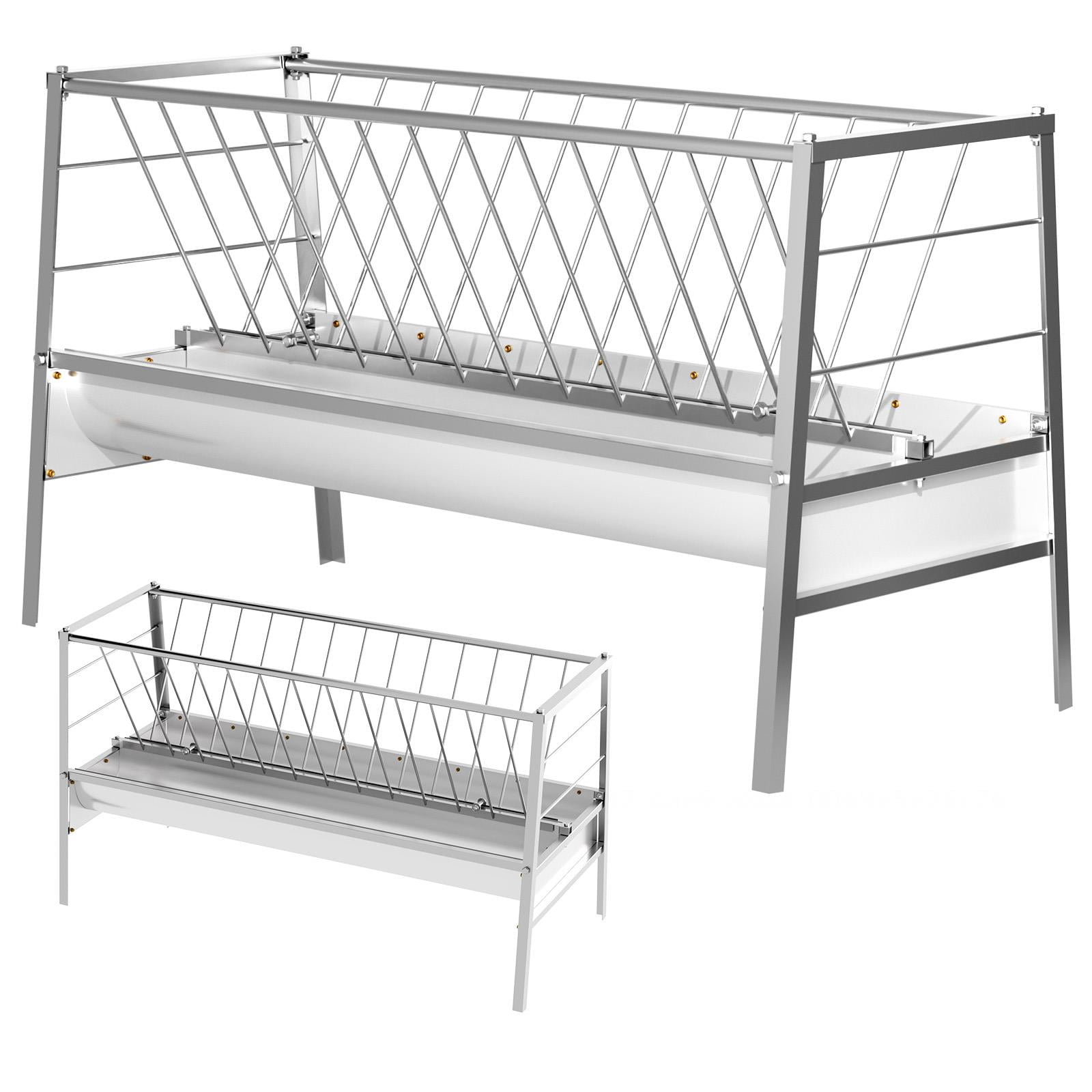 77 Gallon Livestock Feeder, Galvanized Steel Hay Rack & Grain Tray, 59 ...