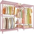 thumbnail image 1 of 77" H Clothes Rack Loads 725LBS, Freestanding Commercial Wardrobe Closet, Pink, 1 of 10