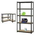thumbnail image 1 of 77 Inch Garage Storage Shelving Unit Heavy Duty Metal Frame 386lbs Load Per Tier, 39 x 20 x 77in, 5 Adjustable Tier, Industrial Shelving Utility Shelves Storage Rack for Home, Kitchen (Black), 1 of 5