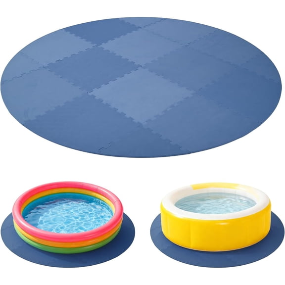 77 Inch Round Hot Tub Mat for Inflatable Tub,1/2" Thicken Hot Tub Pad Foundation for Inflatable Tub Eva Foam Padding for Outdoor Hot Tubs Non Slip Pool Spa Pad Game Camping Mat(Blue)