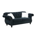 thumbnail image 1 of 77 Inches Nailhead Trim Velvet Loveseat with Crystal Tufting, Black- Saltoro Sherpi, 1 of 5