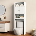 thumbnail image 1 of 77" Over The Toilet Storage Cabinet,Over Toilet Bathroom Storage Organizer with Open Shelves and Double Doors,Bathroom Organizer Space Saver Over Toilet,Space Saving Storage Cabinet for Bathroom, 1 of 7
