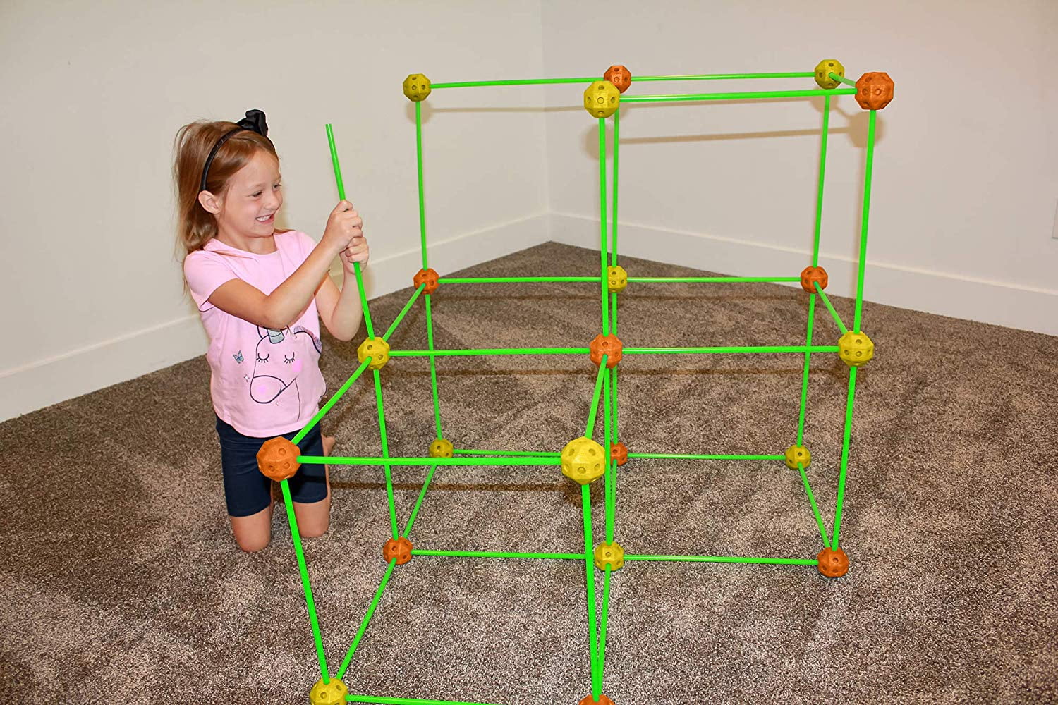 77 Pc Funphix Fort Building Kit with Glow in the Dark Sticks Fun