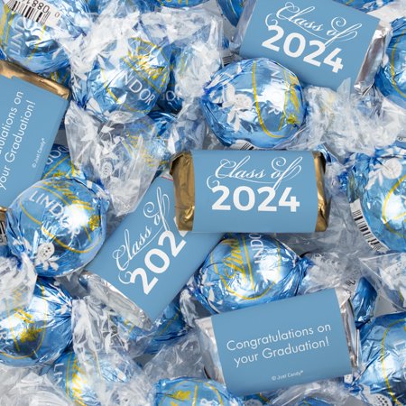 77 Pcs Light Blue Graduation Candy Party Favors Miniatures & Truffles (Approx. 77 Pcs)