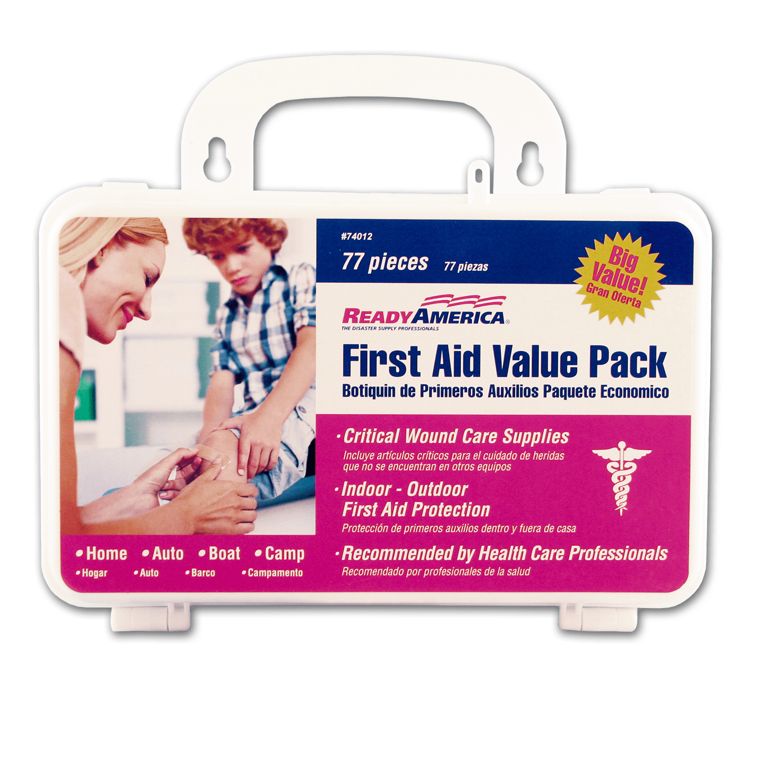 Ready America 77 Piece First Aid Kit Value Pack for Emergencies HSA/FSA ...