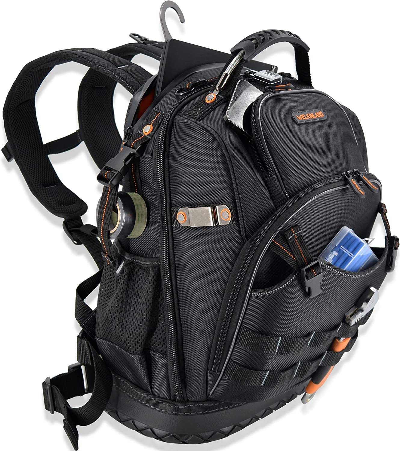 77-Pockets Tool backpack for men, HVAC tool bag backpack, Large electrician backpack for electricians, construction - image 1 of 9