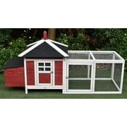 77 Solid Wood Backyard Chicken Coop with 2 Nesting Boxes