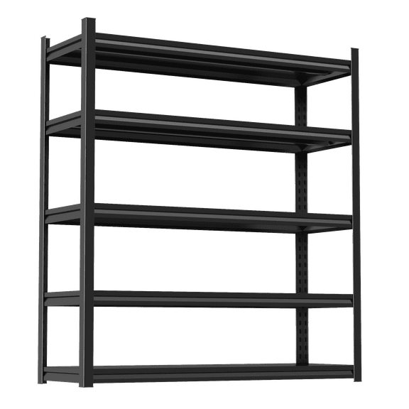 77''Storage Shelves, Garage Metal Shelving Unit, Adjustable, Double-Layer Column with Reinforced Ribs, Heavy-Duty, Capable of Bearing 3000 lbs, Suitable for Garage, Warehouse, Kitchen Storage