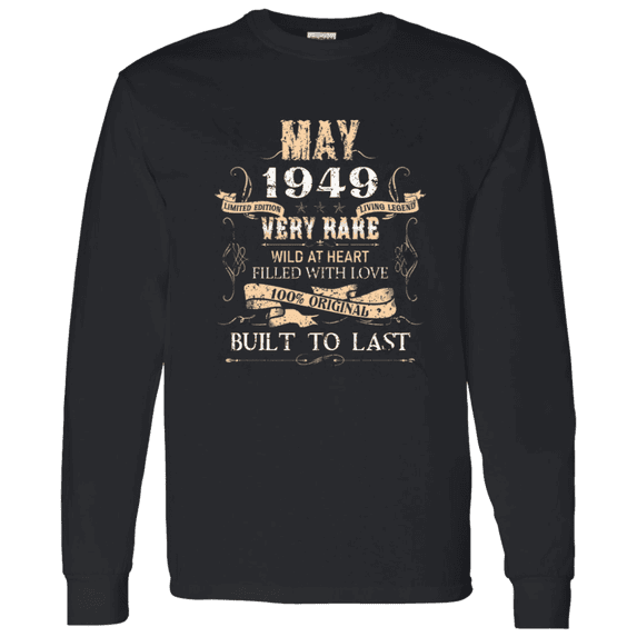 77 Years Old 77Th Birthday Legend Vintage May 1949 Bday Long Sleeve Shirt
