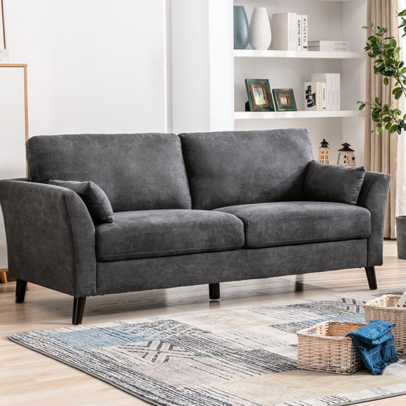 77 - inch Gray Sofa, 92 - lb Weight / Sturdy Seating for Heavy Use