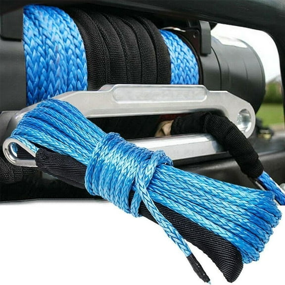7700/10000/12000 Lb 2.5T Electric Winch Rope,Nylon High With Strength ATV Rope Rope Towing 6mmX15m Tow Strap Rope Car Hook ,Great Compatibility