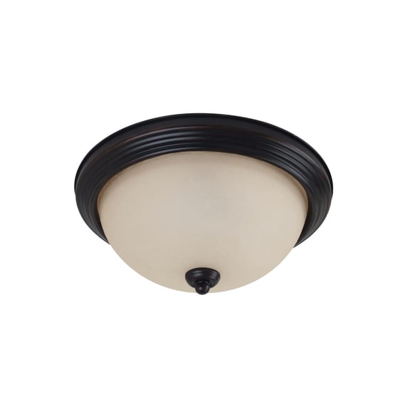 77065-710-Generation Lighting-Sea Gull Lighting-Geary-3 Light Flush Mount in Transitional Style-15.25 Inch wide by 6.5 Inch high-Bronze
