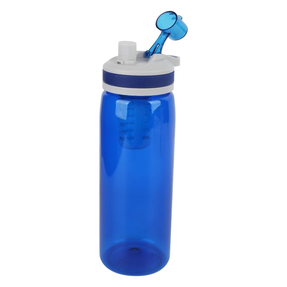 770ml Portable Filtered Water Bottle Outdoor BPA-Free Water Purifier Pump for Emergency Preparedness, Camping, Backpacking, and Hiking - 26 oz / 770 ml Large Capacity Water Filtration Bottle (Blue)