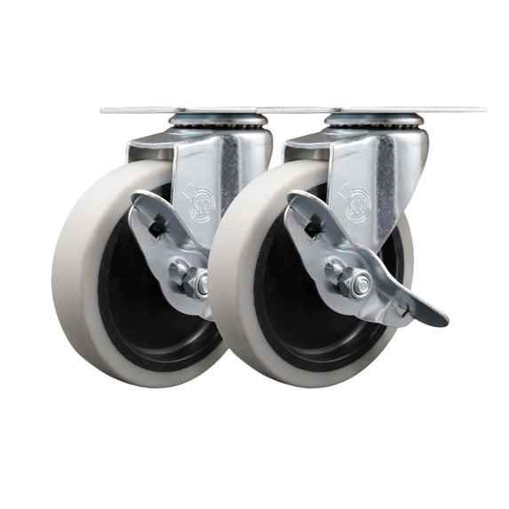 7734-88 Rubbermaid Mobile Work Center Locking Swivel Replacement Caster Set of 2