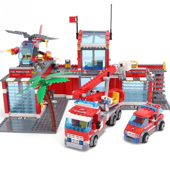774pcs City Fire Station Model Building Blocks Boys Firefighter Truck Educational Construction Bricks Toys For Children