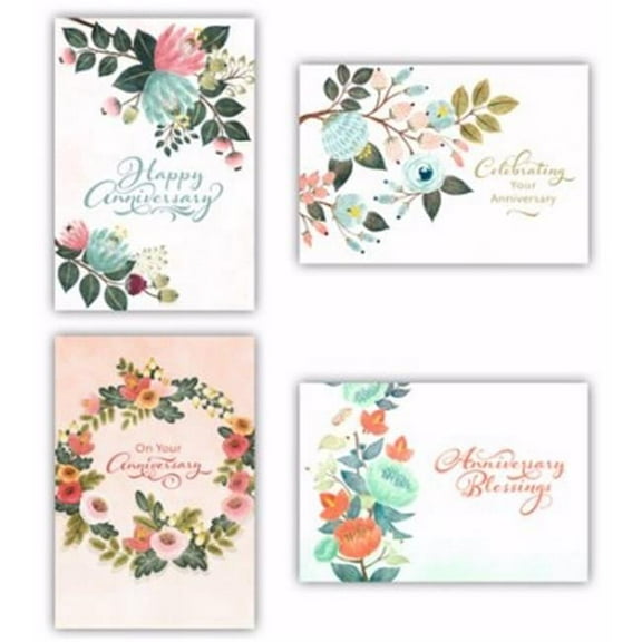 77646 Card - Boxed - Anniversary - Flower, Box of 12