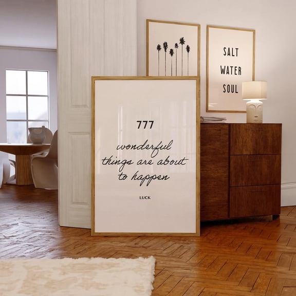 777 Angel Number Print, Lucky Girl Syndrome Spiritual Wall Art Home Decor #920, Unframed Poster Size 24x36