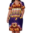 thumbnail image 1 of 777 Casino Fan T - Shirt Loose Pocket Dress Women Casual Dress Printed Dress Casino Win Jackpot Dresses For, 1 of 3