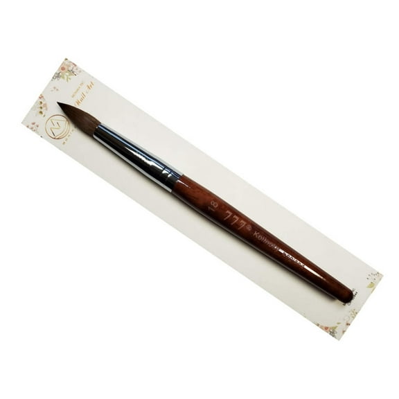 777 kolinsky acrylic nail brush red wood size 18