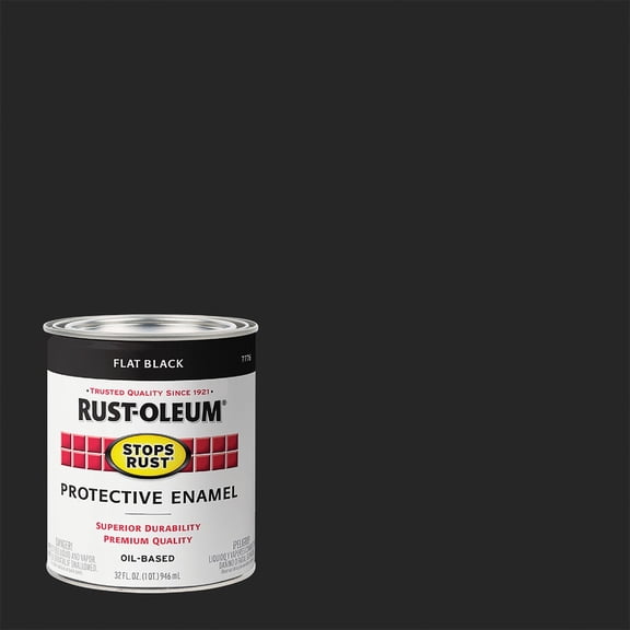 Rianiq07 Enamel Paint Flat Black Oil-Based - Flat Finish - Alkyd, Flat Black Enamel  Interior & Exterior Use, Professional Finish
