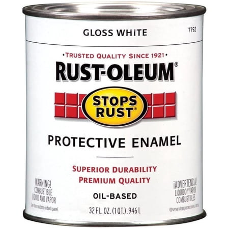 GDM HOME Protective Enamel Paint Stops Rust - Gloss Finish - 32-Ounce, White
