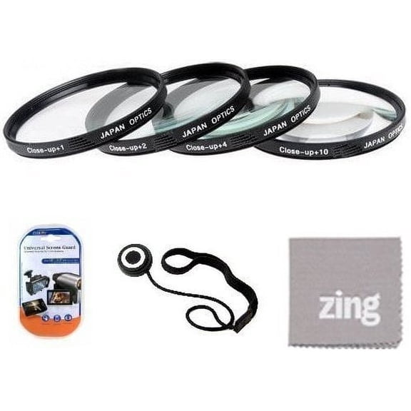 77mm Close-Up Filter Set (+1, +2, +4 and +10 Diopters) Magnificatoin Kit - Metal Rim For Sony 24-70mm f/2.8 Carl Zeiss Autofocus Lens + Cap Keeper + MicroFiber Cleaning Cloth + LCD Screen Protectors