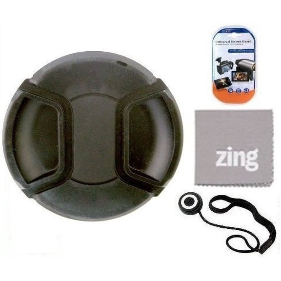 77mm Universal Snap-On Lens Cap For Nikon 85mm f/1.8G AF-S NIKKOR Lens+ Cap Keeper + MicroFiber Cleaning Cloth + LCD Screen Protectors