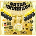 thumbnail image 1 of 77th Birthday Decoration Black and Gold for Boy & Girl, 77th Cake Topper, 77th Party Supplies for Her and Him, 77th Birthday Photo Props, 1 of 5