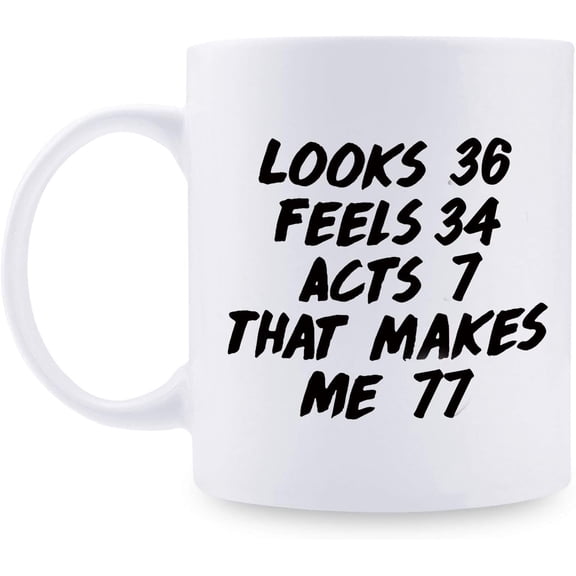 77th Birthday Gifts for Men - 1942 Birthday Gifts for Men, 77 Years Old Birthday Gifts Coffee Mug for Dad, Husband, Friend, Brother, Him, Colleague, Coworker - 11oz