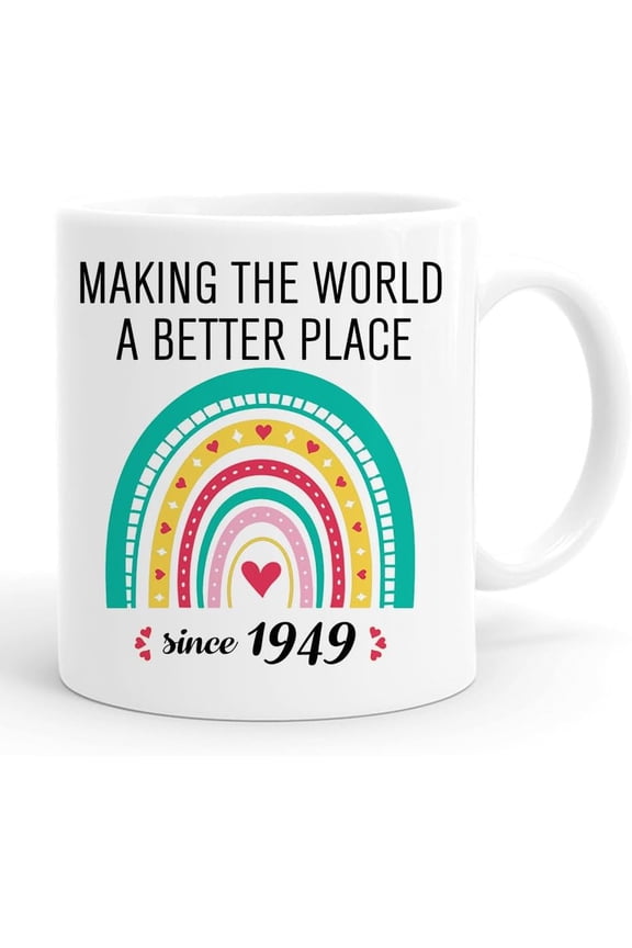 77th Birthday Gifts For Women Coffee Mugs 11oz, 1949 Year Old Birthday Gifts for Men - Funny Turning 77 Idea Gift for Women, Men, Mom, Dad, Grandma, Grandpa (1949)