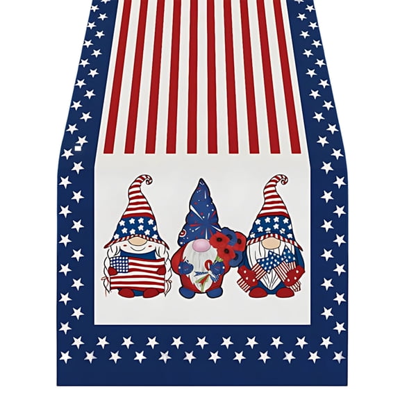77th of July Decor Americans Independence Day Table Flag Americans-style Dining Table Coffee Table Nationals Day Decorative Table Cabinet Flag Cottons Fabric Printed Table Flag