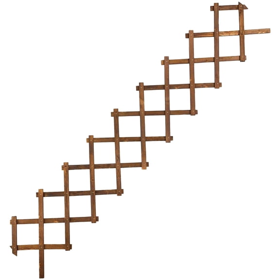 78.2 in / 200 cm Expandable Wooden Trellis, Plant Support Fence, Garden Trellis for Climbing Plants Outdoor, Wood Plant Vertical Rack, Wall Decoration, Brown