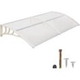 thumbnail image 1 of 78.2 inch Window Awning Outdoor Polycarbonate Hollow Sheet Door Patio Canopy (40''x80'', White Panels with White Bracket), 1 of 10