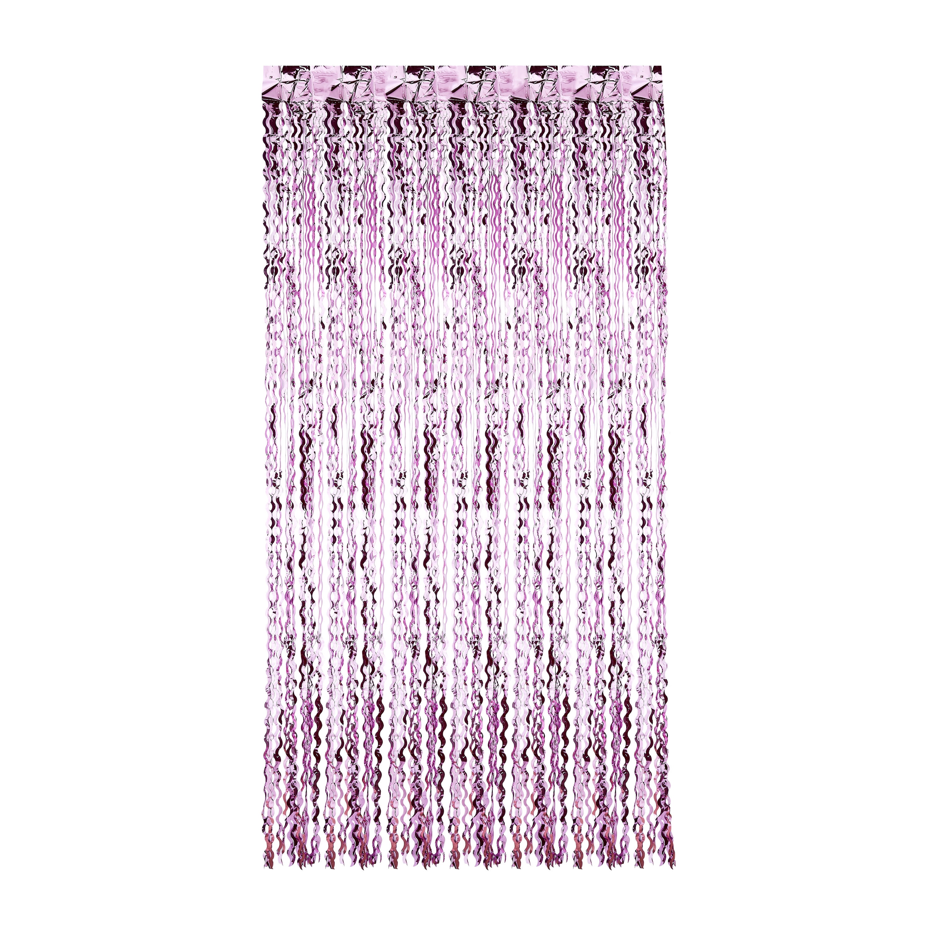 Metallic Pink Curly Foil Door Fringe 39" x 78.5", by Way To Celebrate