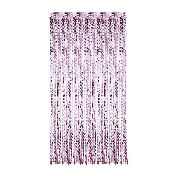 Metallic Pink Curly Foil Door Fringe 39" x 78.5", by Way To Celebrate