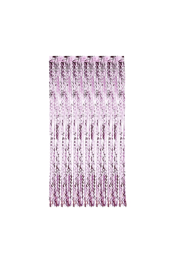 Metallic Pink Curly Foil Door Fringe 39" x 78.5", by Way To Celebrate