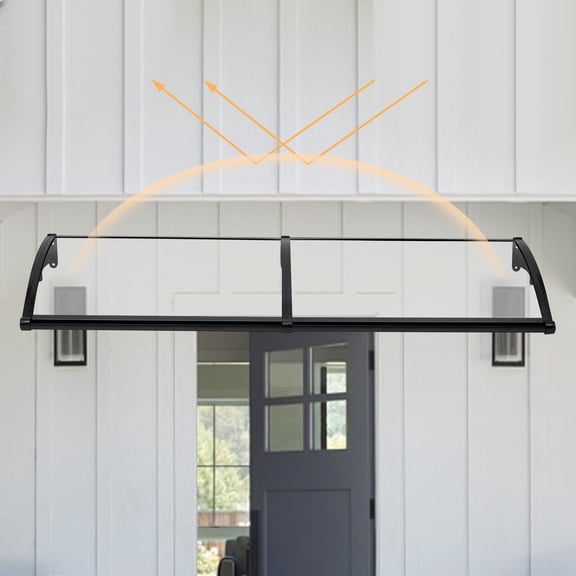 78.7*23.6in Front Door Arch Rainshed Canopy Outdoor Sun Protection Arch Awning 200cm*60cm