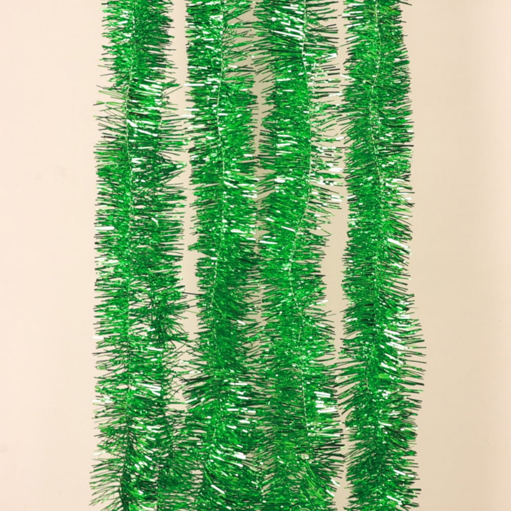 78.7" Green Tinsel Garland, Christmas Metallic Hanging Tinsel Garland ...