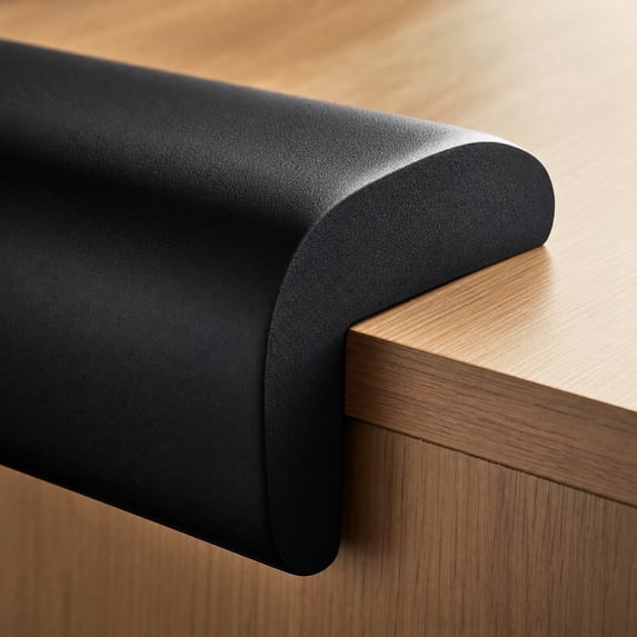 78.7 Inch L-Shape Foam Edge Guard Corner Protector, Soft Furniture Corner Bumper for Table Desk Bed, Self-Adhesive Baby Proofing Safety Strip for Kids, Black