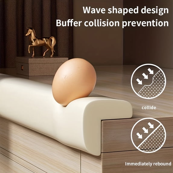 78.7 Inch L-Shape Foam Edge Guard Corner Protector, Soft Furniture Corner Bumper for Table Desk Bed, Self-Adhesive Baby Proofing Safety Strip for Kids, White