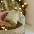 thumbnail image 1 of 78.7 Inch Wired Christmas Ribbon, 2.48 Inch Wide Linen Craft Ribbon for DIY Bows Xmas Tree Wreath Gift Wrapping Window Mantel Holiday Home Party Decorations, 1 of 4