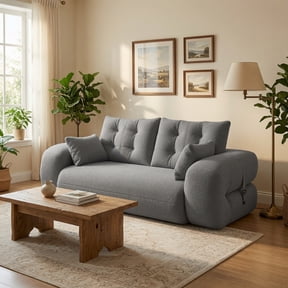 78.7" Lazy Sofa Couch, 3-in-1 Foldable Sofa Bed with Teddy Fabric & Foam-Filled, Sleeper for Living Room, Gray
