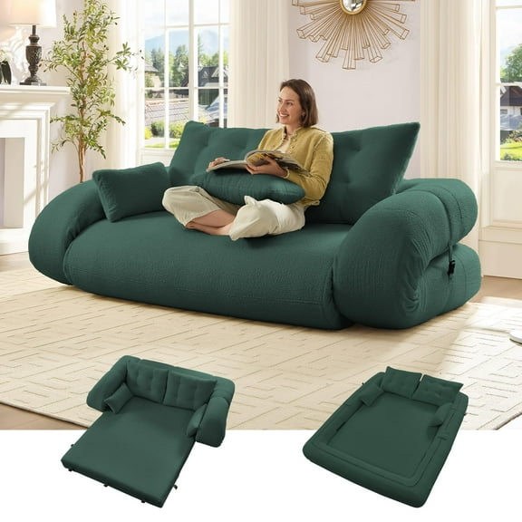 78.7"Multi-Functional Foldable Sofa Bed - Convertible Couch with High-Density Foam, No Assembly Needed, Pet-Friendly Design