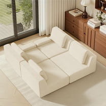 78.7" Sleeper Sofa Bed, Modular sectional sofa Chaise for Guest Room, Living Room, White