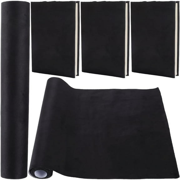 78.7 x 16.5" Velvet Book Cloth for Book Binding Black Fabric Surface Paper Backed Bookcover A3-A8 Notebook Wraps Book Covering Protector Bookbinding Supplies