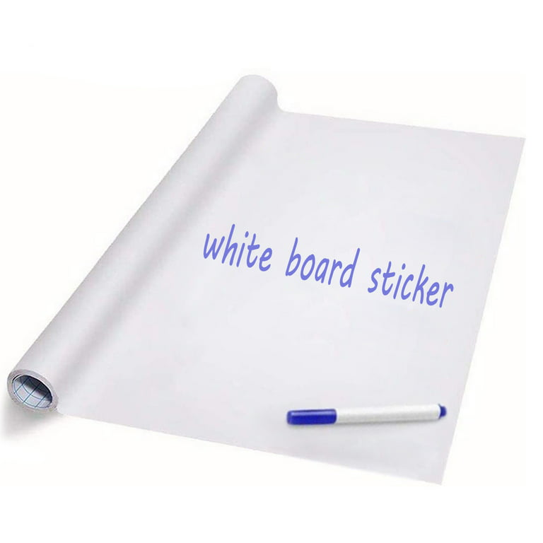 78.7 x 17.7 Self Adhesive Whiteboard Paper for Office Chalkboard Paper  Roll with 1 Water Pen,White