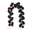 thumbnail image 1 of 78.74 Inch Artificial Black Maple Leaf Arch Vine Garland With Red Roses, Gothic Hanging Foliage for Door Frame, Archway, Indoor Wall, Halloween Home Scene Decor, 1 of 4