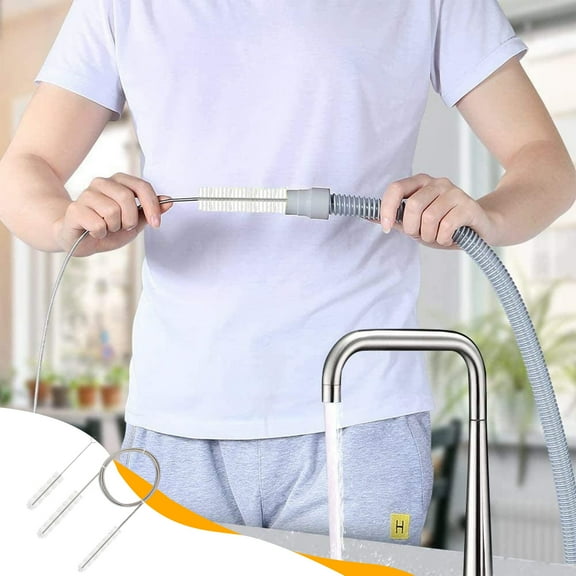 78.74-Inch Bristle Brush for Corner and Pipe Cleaning,Flexible Dual-End Design for Efficient Cleaning,Ideal for Kitchen,Bathroom,and Narrow Spaces,Perfect for Household and Commercial Use-Free Size