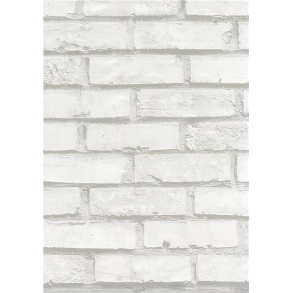 78.74 x 17.71 in. Brick White Adhesive Film, Set of 2