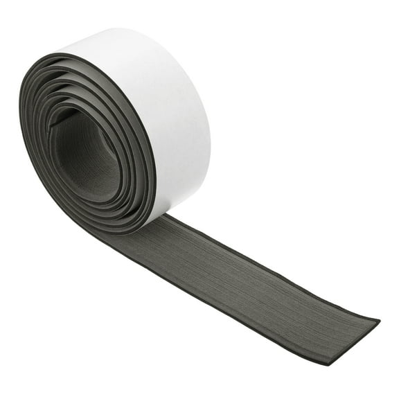 78.74''x2.24'' EVA Faux Teak Decking Sheet Mat Self-Adhesive for Boat Yacht Deck Pad Deep Gray Black